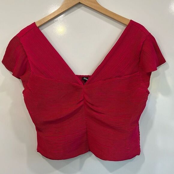 Express pink cropped blouse size large - Picture 3 of 8